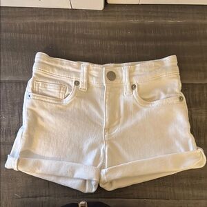 Crewcuts Girls 5T White Rolled-Hem Denim Shorts